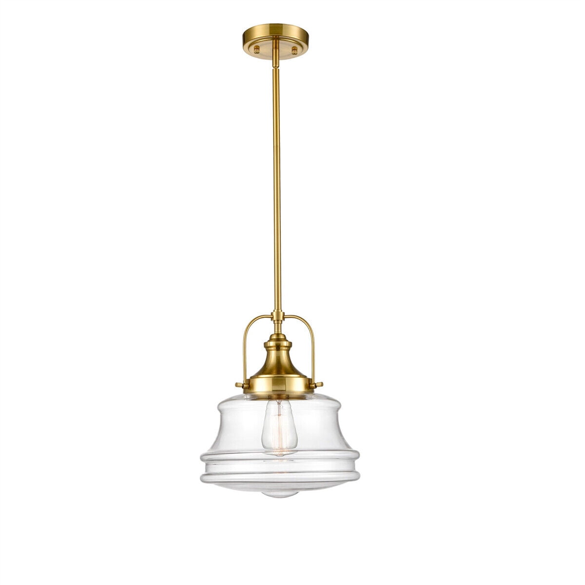Modern Schoolhouse Pendant Light Fixtures Brass Hanging Light for Kitchen Island