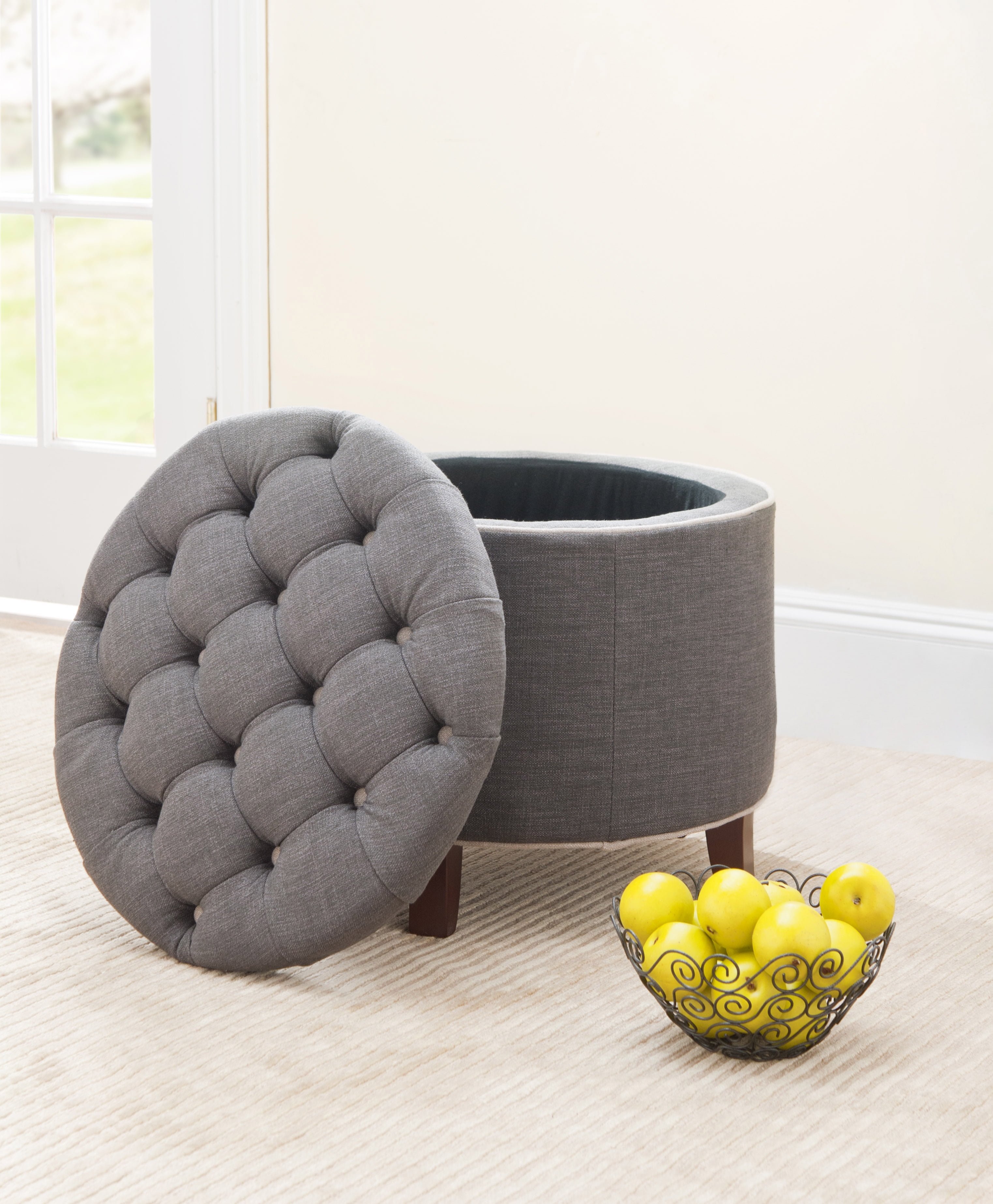 Safavieh Amelia Contemporary Glam Tufted Storage Ottoman