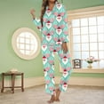 thumbnail image 2 of HNMKIU Comfortable Sleepwear Set Womens Christmas Snowman Pattern Cozy Long Pajama Sleep Set, 2 of 4