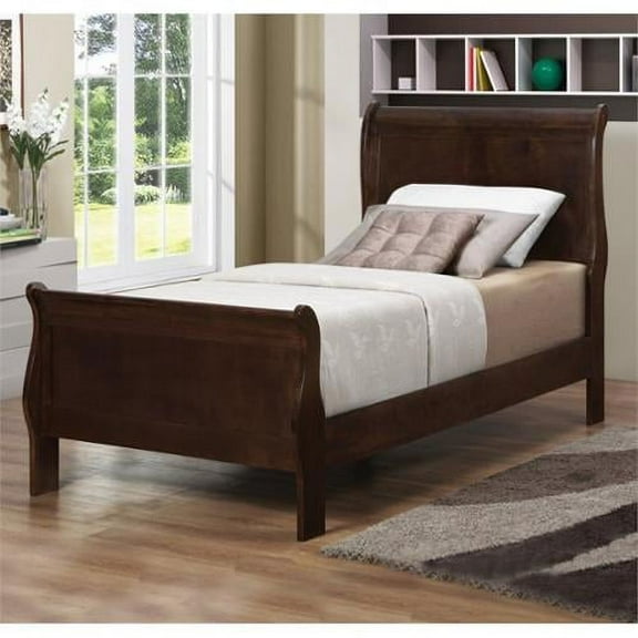 Coaster Louis Philippe Twin Sleigh Bed in Cappuccino