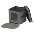 thumbnail image 3 of Household Essentials Saucer Storage Box, Holds 12 Saucers with Felt Protectors, Windowed Panel, 2 Riveted Handles, Foldable and Stackable Box, Gray, 3 of 8