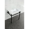 thumbnail image 2 of Kingston Brass KVBH31227W4B0 Templeton 31" Ceramic Console Sink with Brass Legs (8-Inch, 3-Hole), White/Matte Black, 2 of 6
