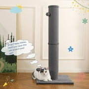 Cat Craft 41.73 ” عمود خدش كبير للقطط من الفرو الصناعي باللون الرمادي الطويل مع ألعاب قابلة للاستبدال وقاعدة قوية