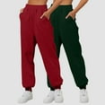 thumbnail image 2 of Mepaouo 2Pcs Womens Fleece Lined Sweatpants High Waisted Pull on Baggy Cinch Bottom Jogger Sizes S-3X, 2 of 4
