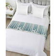 thumbnail image 5 of Xipuska Christmas Bed Runners for Queen Size Bed, Decorative Bed Throws for Foot of Bed, Winter Elk Blue Forest White Trees Snowflakes Bed Runner Sofa Throw Bedding Scarf Slipcover for Bedroom, 5 of 6