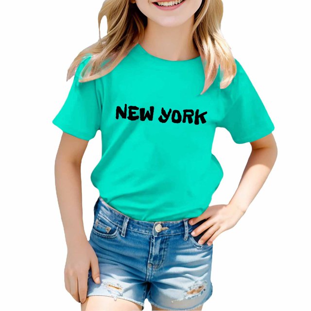 Icvfdpl T-Shirts Filles Rentrée Scolaire, Thème Ville T-Shirt Imprimé Confortable pour Garçons 3-4 Ans
