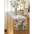 thumbnail image 5 of Table Runner 108 Inches Long for Kitchen Dining, Cute Pig Dresser Scarf Farmhouse, Dining Table Decorations for Wedding/Parties, Yellow Sunflowers Beige Wooden Vintage Art 13 x 108 In, 5 of 8