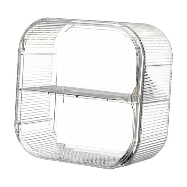 Vitrina acrílica con puerta, estantes de caja de exhibición a prueba de polvo para figura de acción, perfume, coleccionables 13'' x 7'' x 13'' pulgadas 2 capas transparentes. Gloria Vitrina de ac