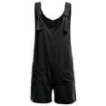 thumbnail image 3 of Women Summer Loose Button Pocket Jumpsuit Spaghetti Strap Short Pant Rompers Bib Pants Overalls Plua Size, 3 of 4