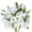 White, variant on Alstroemeria Artificial Flowers Peruvian Lily Silk Petals 18” Long Stems Faux Bouquet, 4pcs Bundle (Red)
