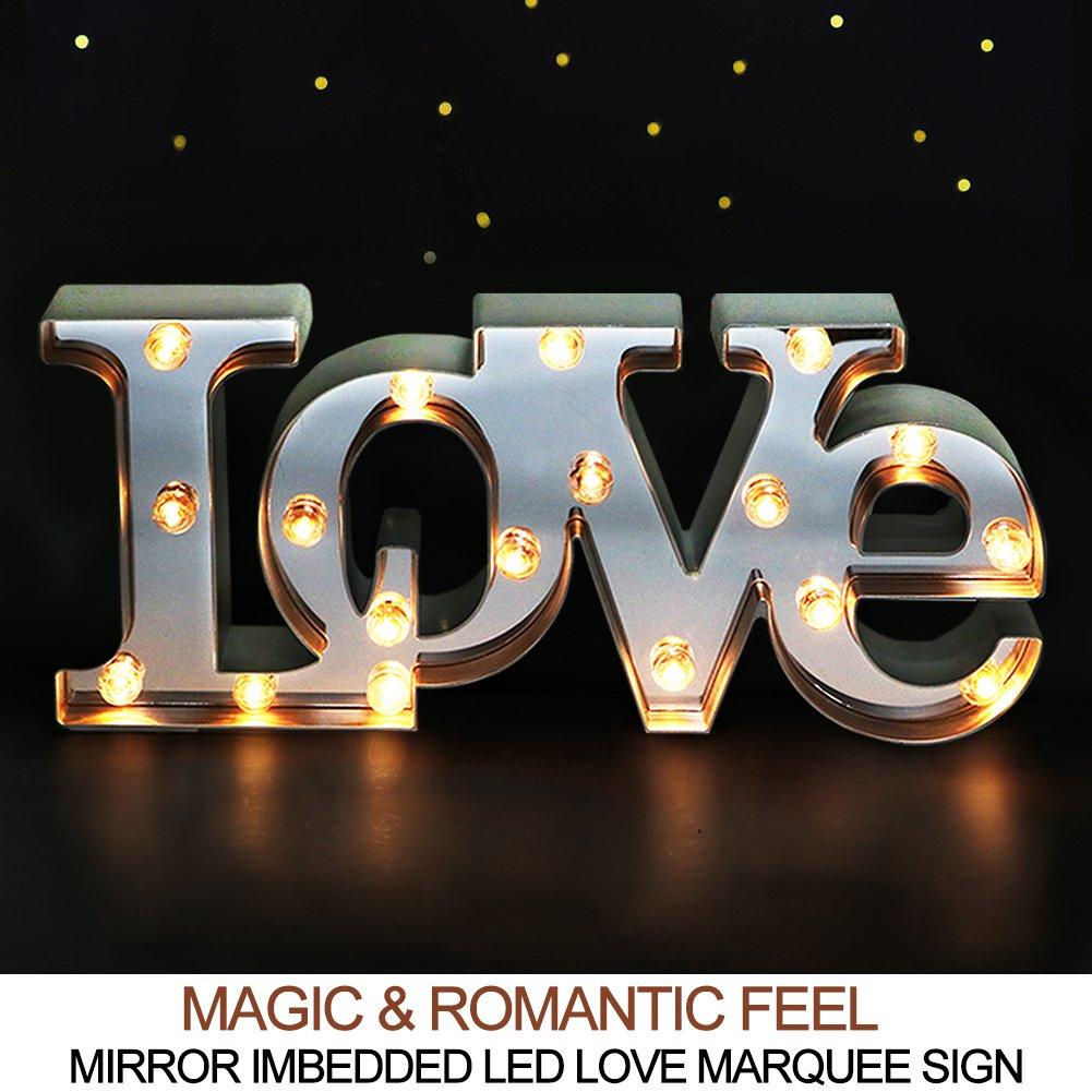 Top-Musik Bright Zeal LOVE Sign Decor 6hr LED IMBEDDED, -Marquee LOVE Letters Large 7\