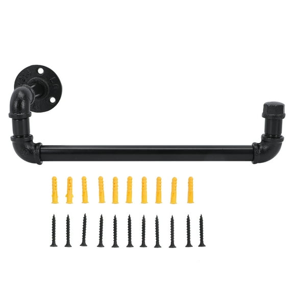 Hemoton Heavy Duty Industrial Pipe Towel Bar Rustic Bathroom Towel Rack Wall Mounted Holder