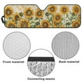 thumbnail image 5 of Uorisanigo Sunflower Print Car Sun Shade Compatible with 2007-2023 Wrangler Rubicon Sahara TJ JK JKU 2 & 4 Door Windshield Sunshade Front Window UV Blackout Shades Sun Blocker Protection, 5 of 7