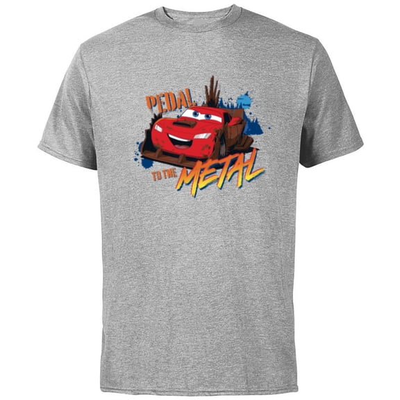Disney PIXAR Cars on the Road Pedal to the Metal - Short Sleeve Cotton T-Shirt for Adults - Customized-Athletic Heather