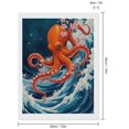 thumbnail image 2 of Diamond Art Kits for Adults - Orange Octopus Cherry Blossom Wave 5d Diamond Painting for Adults, Diamond Art for Adults Beginners, Frameless Diamond Painting Kits for Adults for Home Wall Decor, 2 of 7