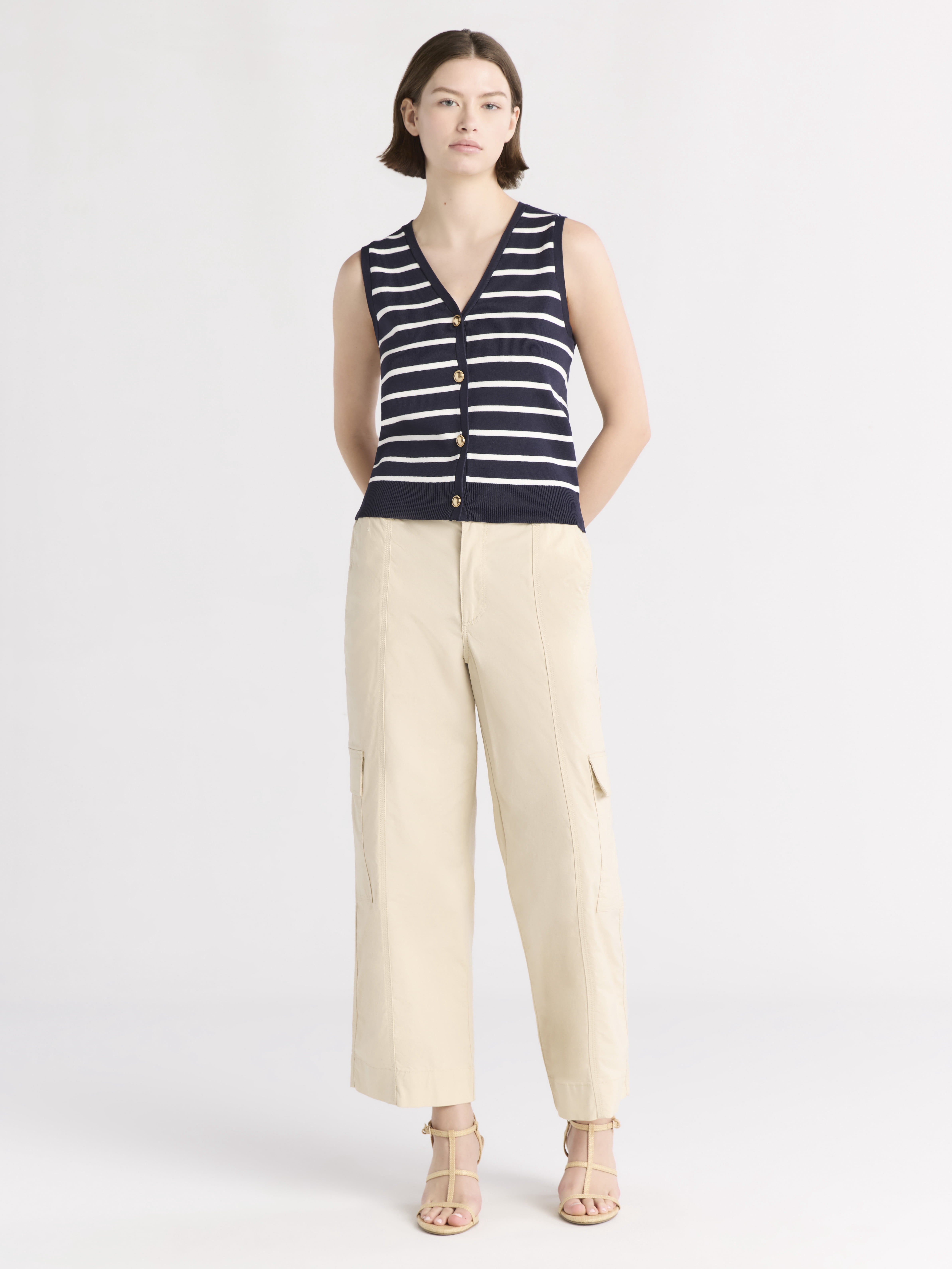 Free Assembly Women's Button Front Sweater Vest, Sizes XS-XXL