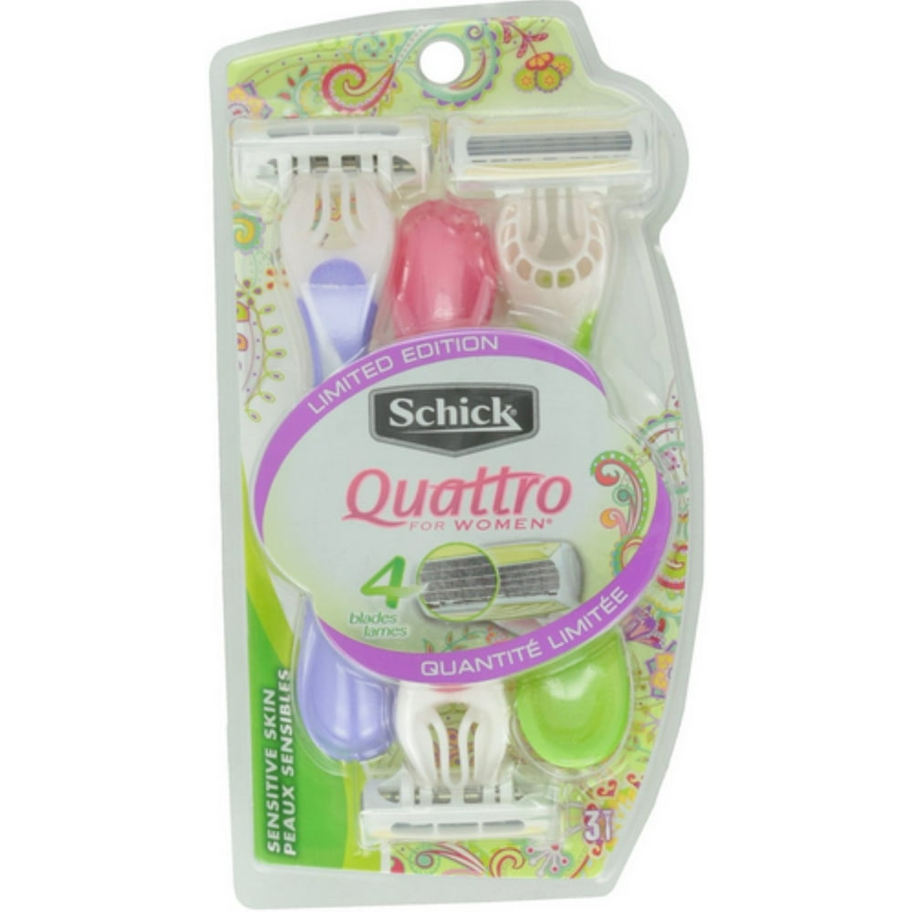 Schick Quattro For Women Disposable Razors, Sensitive Skin 3 ea