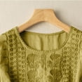 thumbnail image 4 of Womens Tops Long Sleeve Linen Cotton Top With Embroidery Breathable Casual Blouse Cotton And Linen Blend Soft Skin-Friendly L Sweaters For Women, 4 of 7