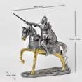 thumbnail image 2 of Estatua de caballero medieval de resina de 27 cm con espada y escudo, 2 of 2