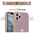 thumbnail image 3 of iPhone 11 Pro Max Case - Luxury Bling Love-Heart Design, Soft Silicone, Shockproof, Camera Protection - Lavender, 3 of 14