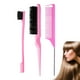 thumbnail image 5 of Juego de 3 peines para peinar el cabello con cepillo de cerdas de doble cara para cardar y controlar los bordes, peine de cola de rata para mujer, cepillado hacia atrás, peinado, trenzado y alisado., 5 of 8