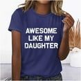 thumbnail image 4 of Fiudx Ofertas Relámpago Camiseta Estampada Informal y de Moda para Mujer con Cuello Redondo y Top de Manga Corta, 4 of 4