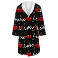thumbnail image 4 of Jindong Robes en Peluche pour Femmes Robe en Polaire Longue Chaude Peignoir de Bain Veste de Détente Imprimée Robe de Confort Robes pour Femmes, 4 of 5