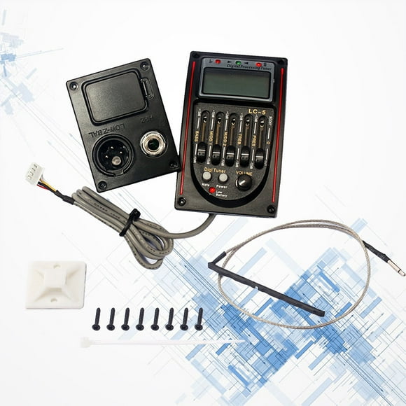 OULII Guitar Eq Tuner Con Preamplificador Para Guitarra Acústica Y Guitarra Caja Cigar