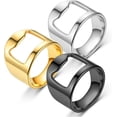 thumbnail image 1 of Caiyao 3Pcs Stainless Steel Beer Bottle Opener Finger Ring Corkscrew for Women Men Polished Lightweight Biker Corkscrew Ring Bar Nightclub Tool Jewelry, 1 of 8
