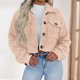thumbnail image 2 of Abrigo de manga larga para mujer chaquetas borrosas de Color sólido ropa de calle diaria para mujer, 2 of 6