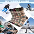 thumbnail image 4 of KOITHOT 5 Pairs Wool Socks for Men, Thick Soft Knit Vintage Boot Crew Socks, 4 of 6