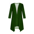 thumbnail image 4 of yoeyez Open Front Cardigan for Women Women's Solid Color Plus Size Cardigans Short Sleeve Cover Ups High Low Hem Casual Drape Blouse Tops Green,L, 4 of 6