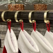 Haute Decor Original MantleClip Stocking Holder - 2 Pack Glimmer Gold