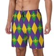 thumbnail image 2 of Daiia Mardi Gras Mens Swim Trunks Swim Shorts Quick Dry Swim Shorts with Mesh Lining Pockets-XX-Large, 2 of 9