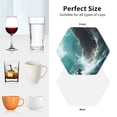 thumbnail image 4 of KLL Drink Coasters Set Hexagon of 4,PU Leather Absorbent Coasters Set Decorative Coffee Cup Coasters Housewarming Gift for Home Decor-Surfing Shark, 4 of 5