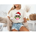 thumbnail image 5 of Moonlight Apparel Funny Christmas T-Shirt for Women & Men Cute Green Character Bubblegum Santa Hat Tee Trendy Holiday Graphic Shirt Unisex Short Sleeve Top, 5 of 6