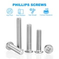 thumbnail image 4 of Unique Bargains Round Head Phillips Screws, 4 Pack M8-1.25 x 45mm 304 Stainless Steel 18-8 Full Thread, 4 of 7