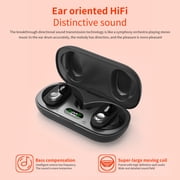 Open-Ear, Bone Conduction Sport Headphones - Sweat Resistant, Workout Headphones with 30ft Bluetooth - Secure, Comfortable Fit - Deep Bass and Smart Mic App