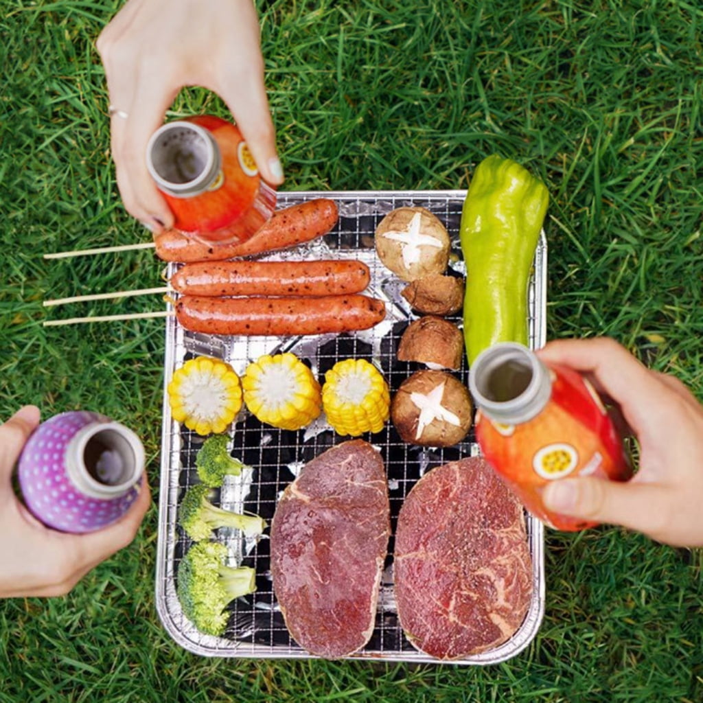 Gieenan Portable Barbecue BBQ Grill with Charcoal Disposable Aluminum Foil for Home Outdoor Travel Fishing Camping