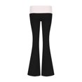 thumbnail image 3 of Gibobby pantalones para nieve mujer Pantalones deportivos con parte inferior plegable, grandes, de Color sólido para mujer, pantalones deportivos, pantalones inferiores elásticos (Negro, M), 3 of 5