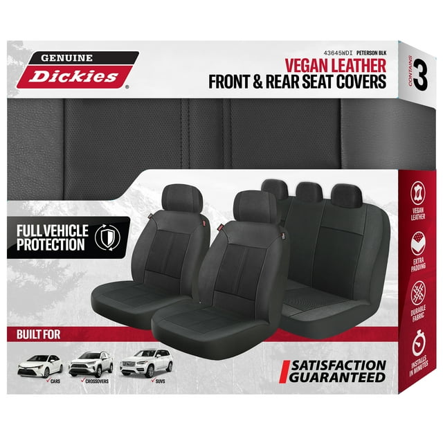 Genuine Dickies 3 Piece Black Car Seat Covers