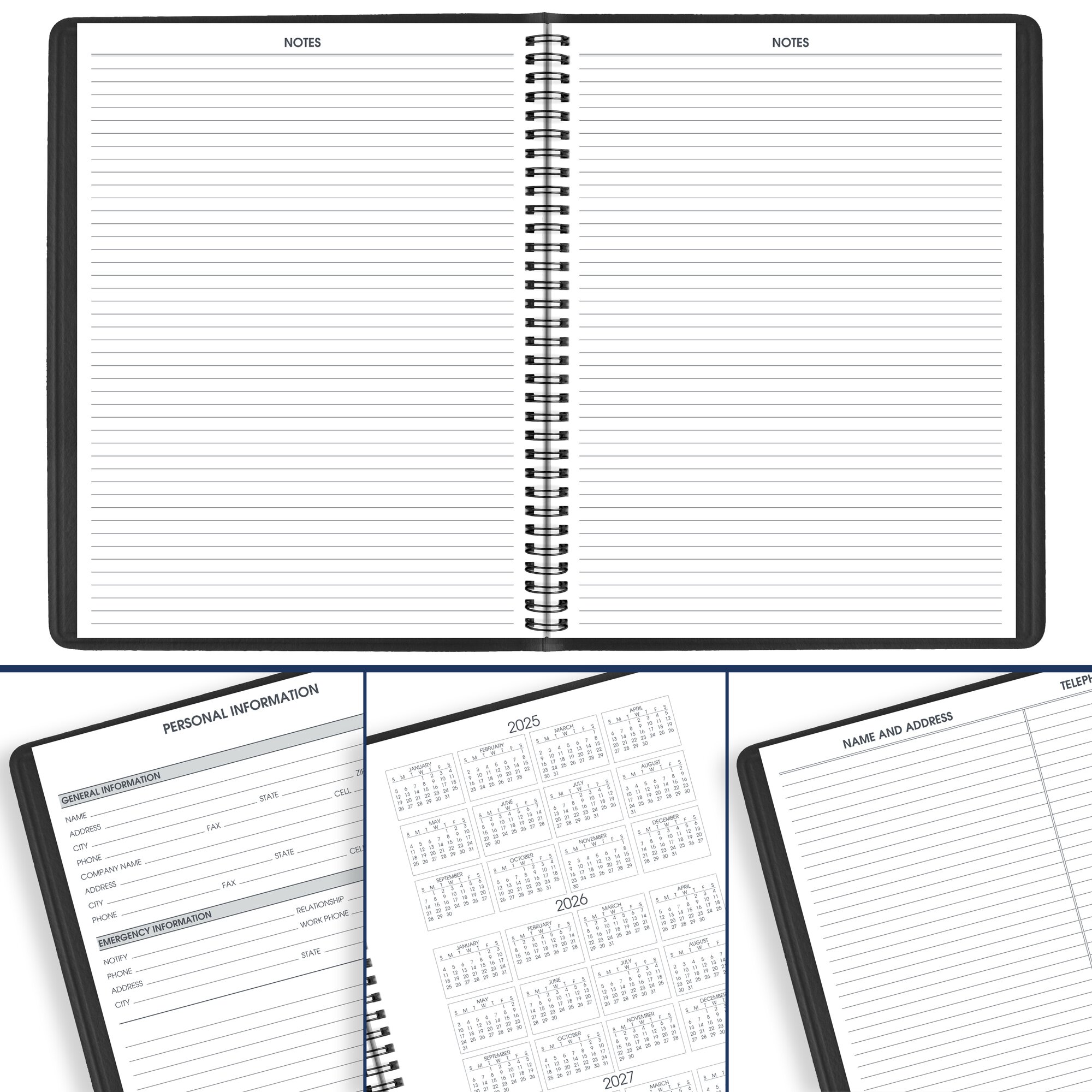 AT-A-GLANCE 2026 Weekly Appointment Book Planner Black Large 8 14 x 11 - Weekly