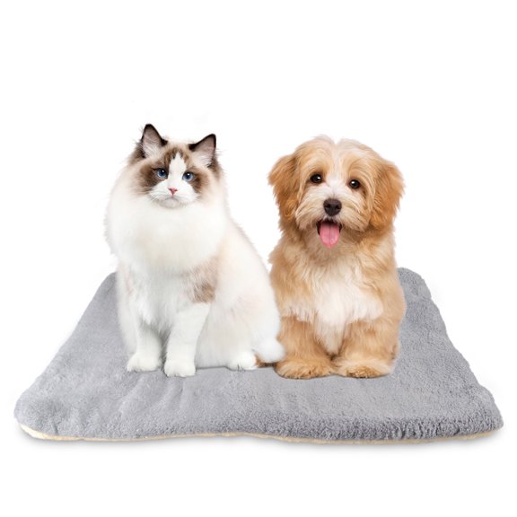 Zacenei Dog Bed Mat,Soft & Comfortable Dog Kennel Pad, Multi-Purpose Dog Crate Bed & Dog Bed Mats Durable Dog Plush Crate Mat for Dog & Cat-Ideal for Crate, Kennel, Home Use [Light Gray,L(33*22in)]