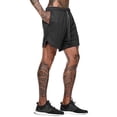 thumbnail image 3 of Hanerdun Men 2-in-1 Running Sport Shorts with Pocket Quick Dry Workout Short Black, 3 of 5