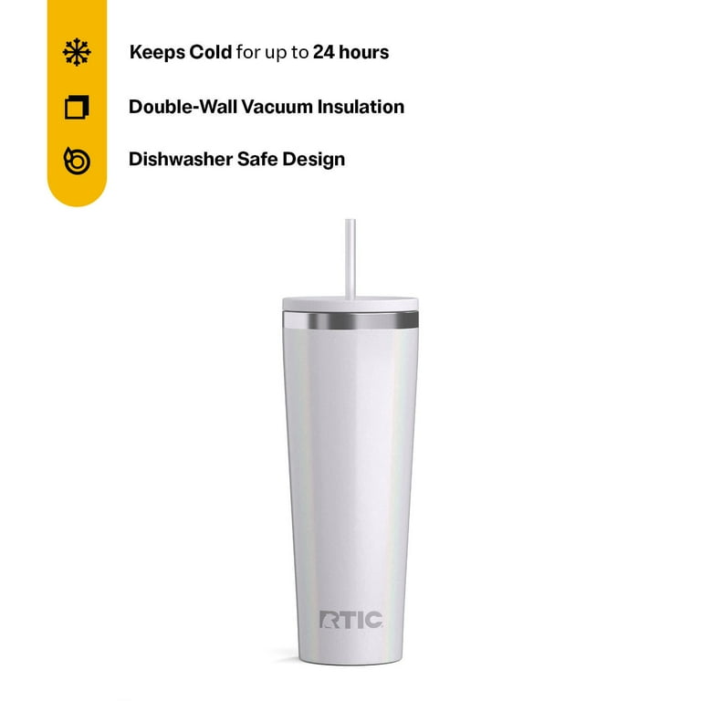 Rtic Tumbler In Acciaio Inox 30 Oz – Bianco – Bicchiere Termico Con Coperchio Paraspruzzi