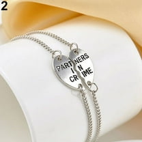 Ayyufe 2Pcs Women's Break Heart Chain Partners Best Friend Sisters Alloy Bracelets for Birthday Gifts