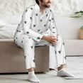 thumbnail image 7 of Salouo Hand Drawn Turtle Print Button-Front Long Sleeve Pajama Set for Men, Soft 2Pjs Men's Long Sleeve Sleepwear-Large, 7 of 7