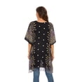 thumbnail image 6 of Beautybatik Black Women Plus Size Tunic Tops Boho Flora Printed Short Sleeve V Neck Shirt 3x, 6 of 7