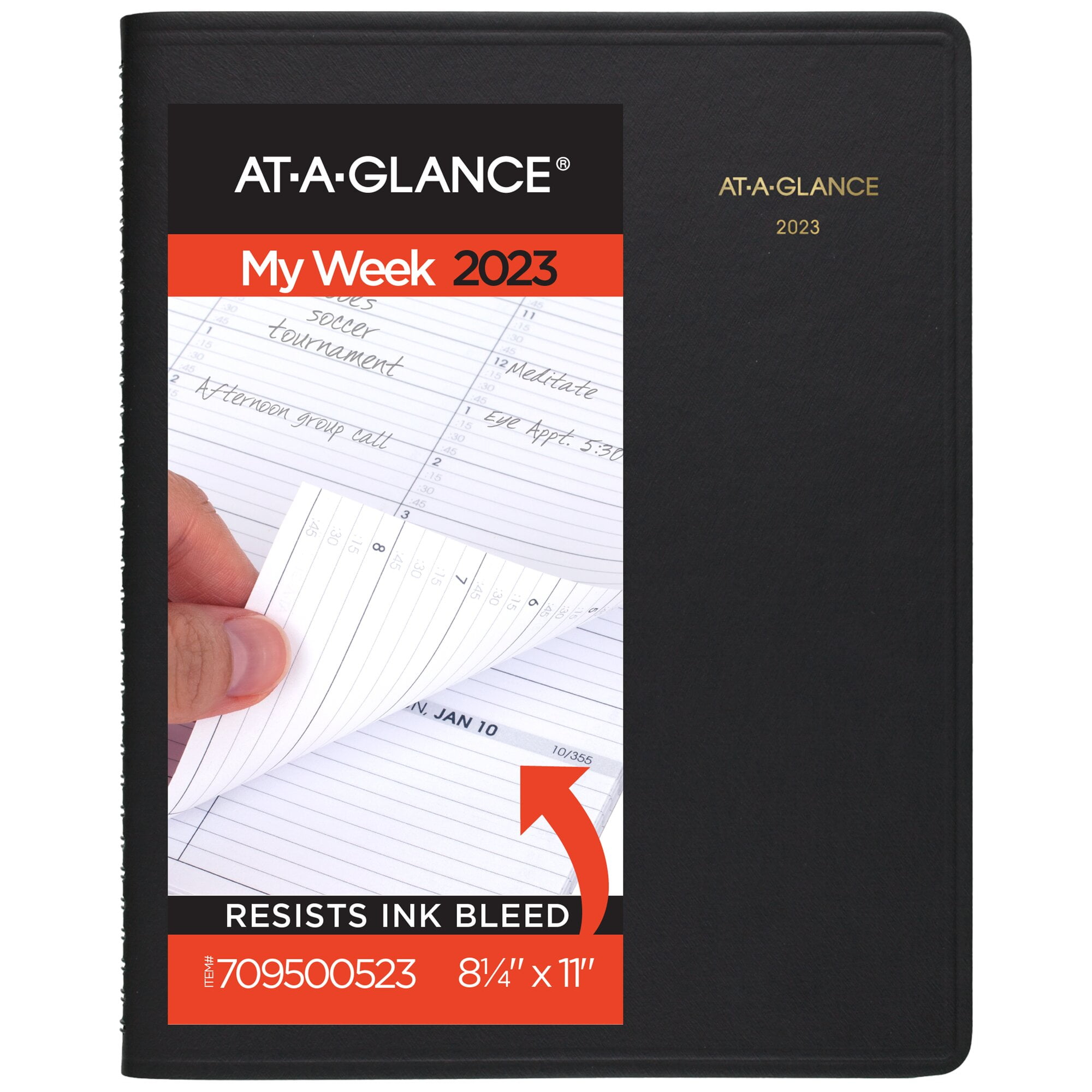 At-A-Glance 2023 Weekly Appointment Book Planner, Black, Large, 8 1/4 X  11 - Walmart.com