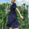 thumbnail image 2 of Vedolay Dress Women's 2023 Summer Maxi Dress Short Sleeve V Neck Casual Loose Long Beach Split Dresses with Pockets,BU1 S, 2 of 5